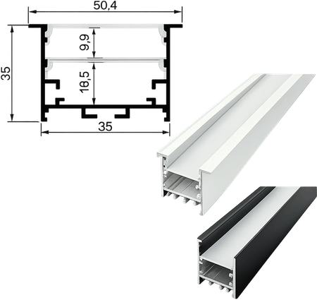 FITA de LED Tipo: Sobrepor Recuado Cores Disponiveis: Branco